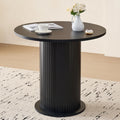 31.5' Round Dining Table for 2, Modern Small Pedestal Kitchen Table, Space Saving, for Apartment Dining Living Room,Black