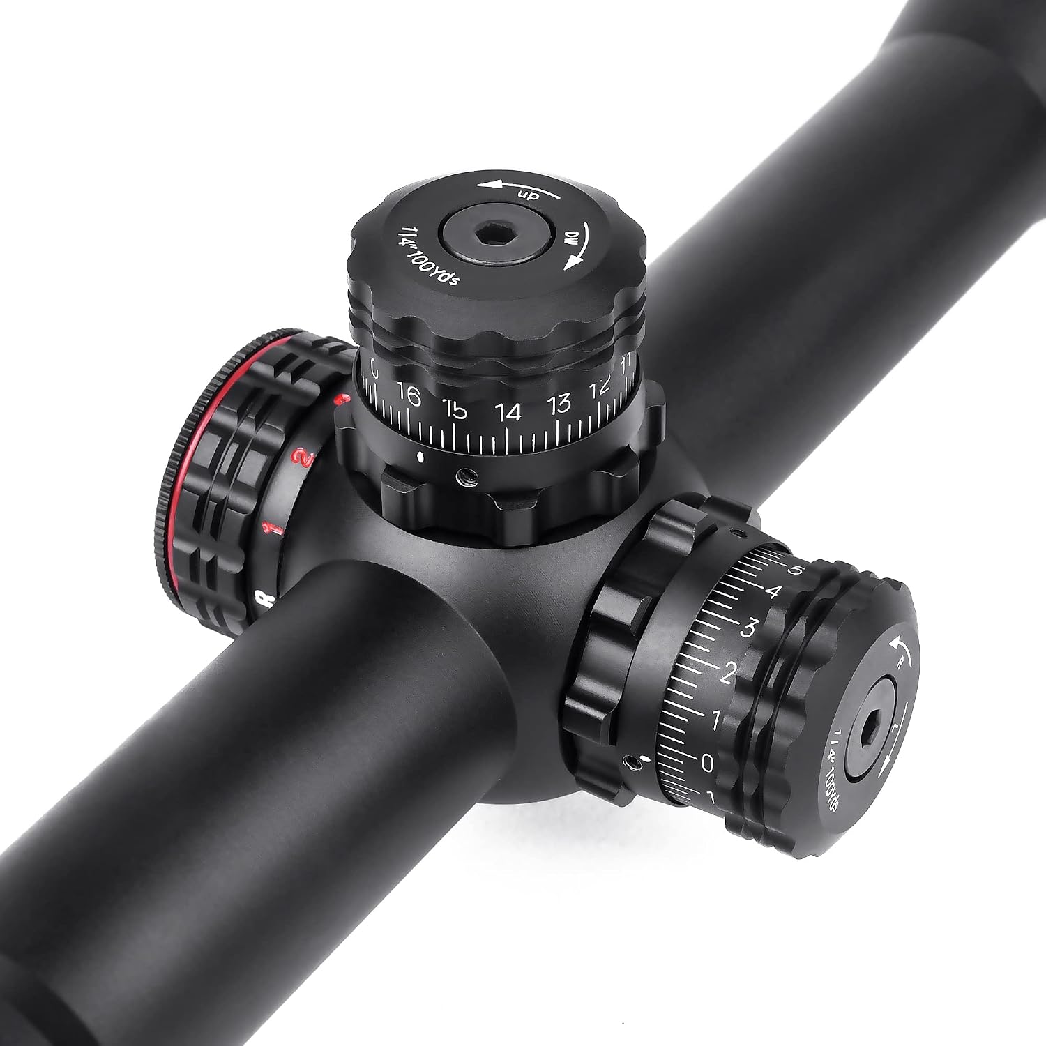 FSI Rifle Scopes 4-16x50 / 6-24x50 /4-12x50 w/Front AO Adjustment, Red/Blue/Green Illuminated Reticle with Picatinny Scope Rings