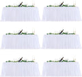 White Tulle Tablecloth 6 Foot Rectangle, Table Covers for 6 Foot White Tulle Tables Skirt Rectangle 6ft Wedding Table Cloths Party Baby Shower Banquet Fitted Elastic