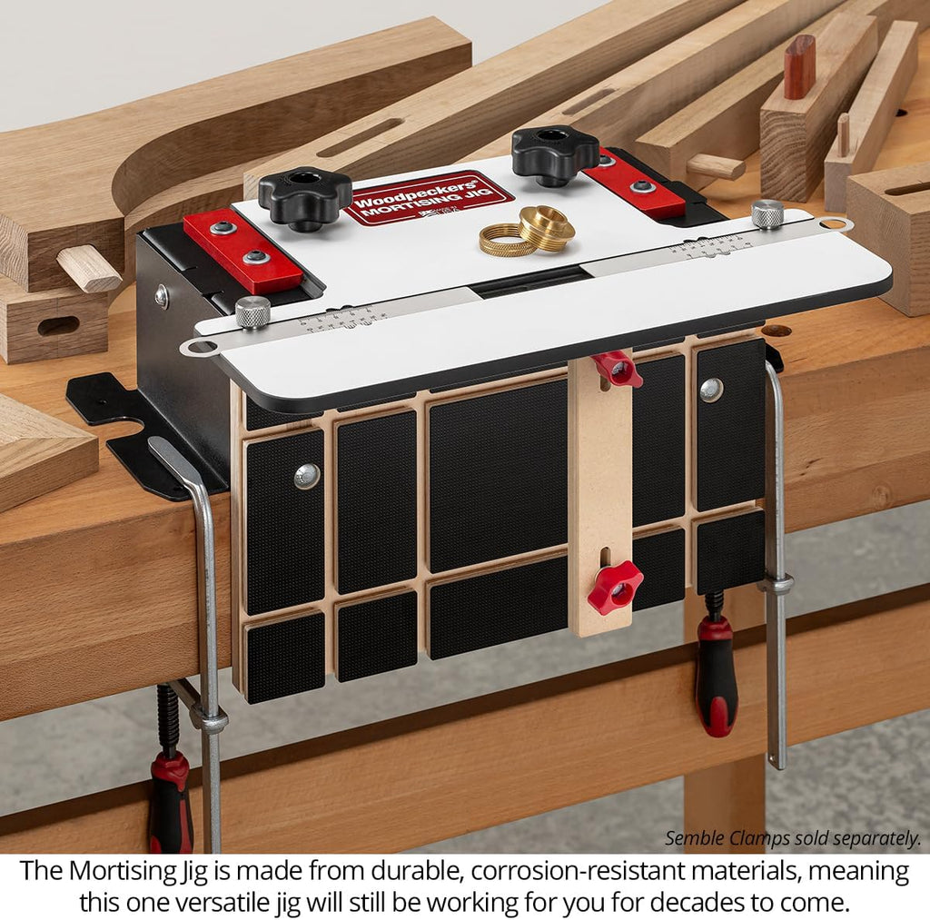Woodpeckers Mortising Jig, Mortise + Tenon Jig, Easy to Cut Perfect Mortises With Your Plunge Router for Loose Tenon Joinery, Router Tool, USA-Made MJ-24