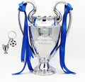 European Champion Football Trophy, Resin St. Bernard League Replica Award Cup, Silver with Blue Ribbons for Sport Fan League Team (77cm/30 inches), LG202407061735