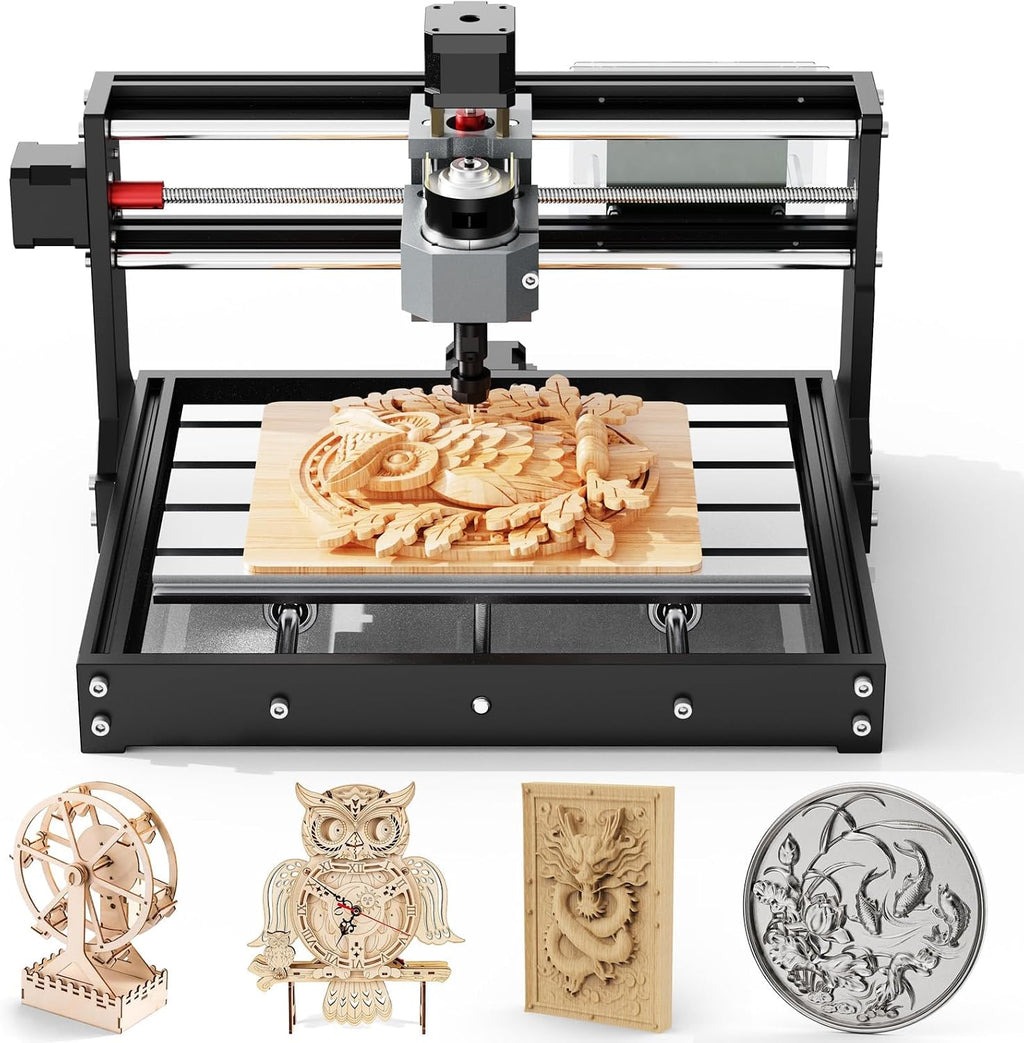 TTC3018 CNC Router Machine 3-Axis Engraving Machine Metal Engraver GRBL Control with Built-in WiFi, 775 Spindle Motor, Engraver Desktop CNC for Wood, Acrylic, Plastic, Aluminum (Black)
