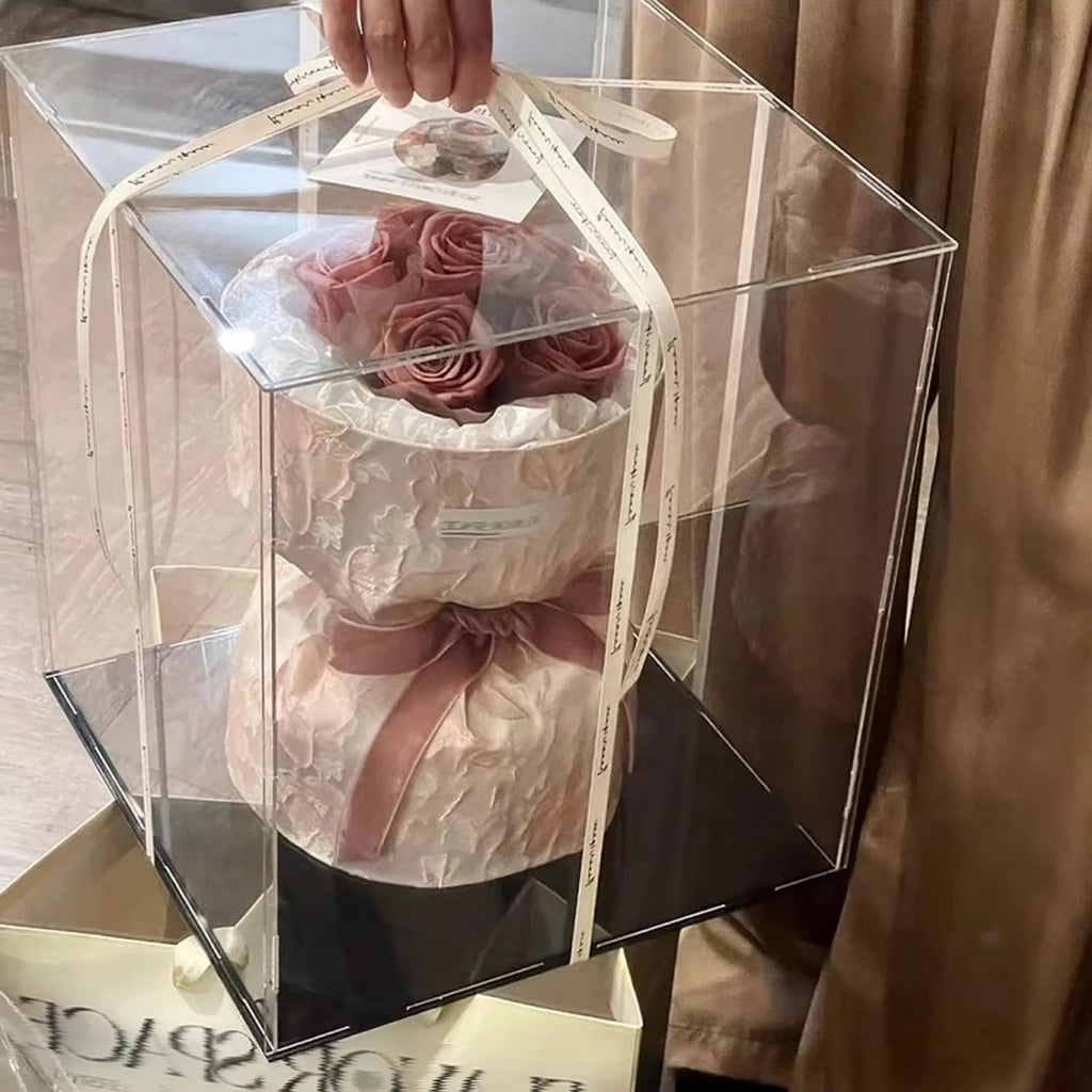 12 14 16 18 20 22 24 26 28 Inch Trophy Holder Clear Acrylic Display Case Assemble Box with Black Base, Dustproof Storage for Souvenirs & Awards(60x60x30cm/24x24x12in)