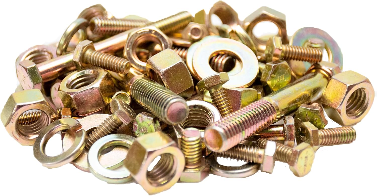 4650 Piece 4 Drawer Bolt, Nut, and Washer Assortment Grade 8 Coarse Thread, Grade 8 Fine Thread, 8.8 Metric Coarse Thread, and Nylon Locknut Coarse Assortment with 4 Drawer Cabinet