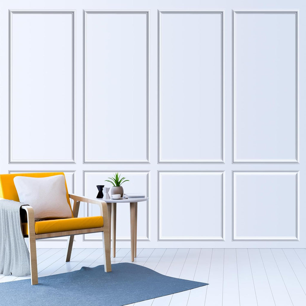 Pangda Peel and Stick Wall Molding Kit, 3D Premade Accent Molding Wainscoting Panel for Interior Wall Moulding Decor, Ready to Assemble Wainscoting Accent Panel(6 Set,24 x 54 in)