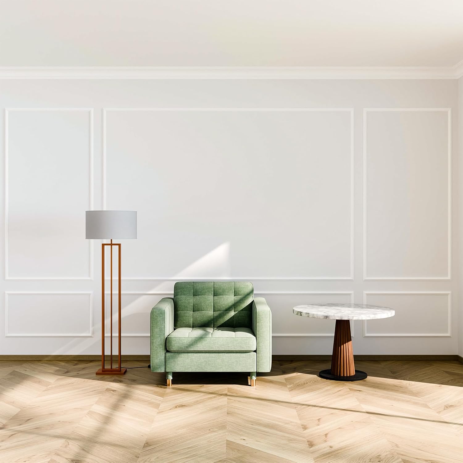 Pangda Peel and Stick Wall Molding Kit, 3D Premade Accent Molding Wainscoting Panel for Interior Wall Moulding Decor, Ready to Assemble Wainscoting Accent Panel(3 Set,35 x 68in + 99 x 68in)