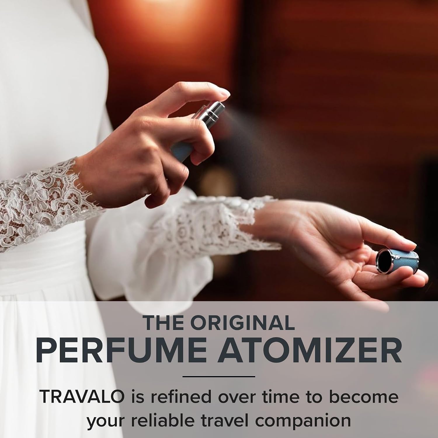 Travalo Milano Perfume Atomizer Bundle - Leak-Proof and TSA Approved for Air Travel - Reusable, Easy Fill Mini Pump Sprayer - Vegan Leather w/Polished Metal - White, Aqua, Perfect Pink - 3 Pack