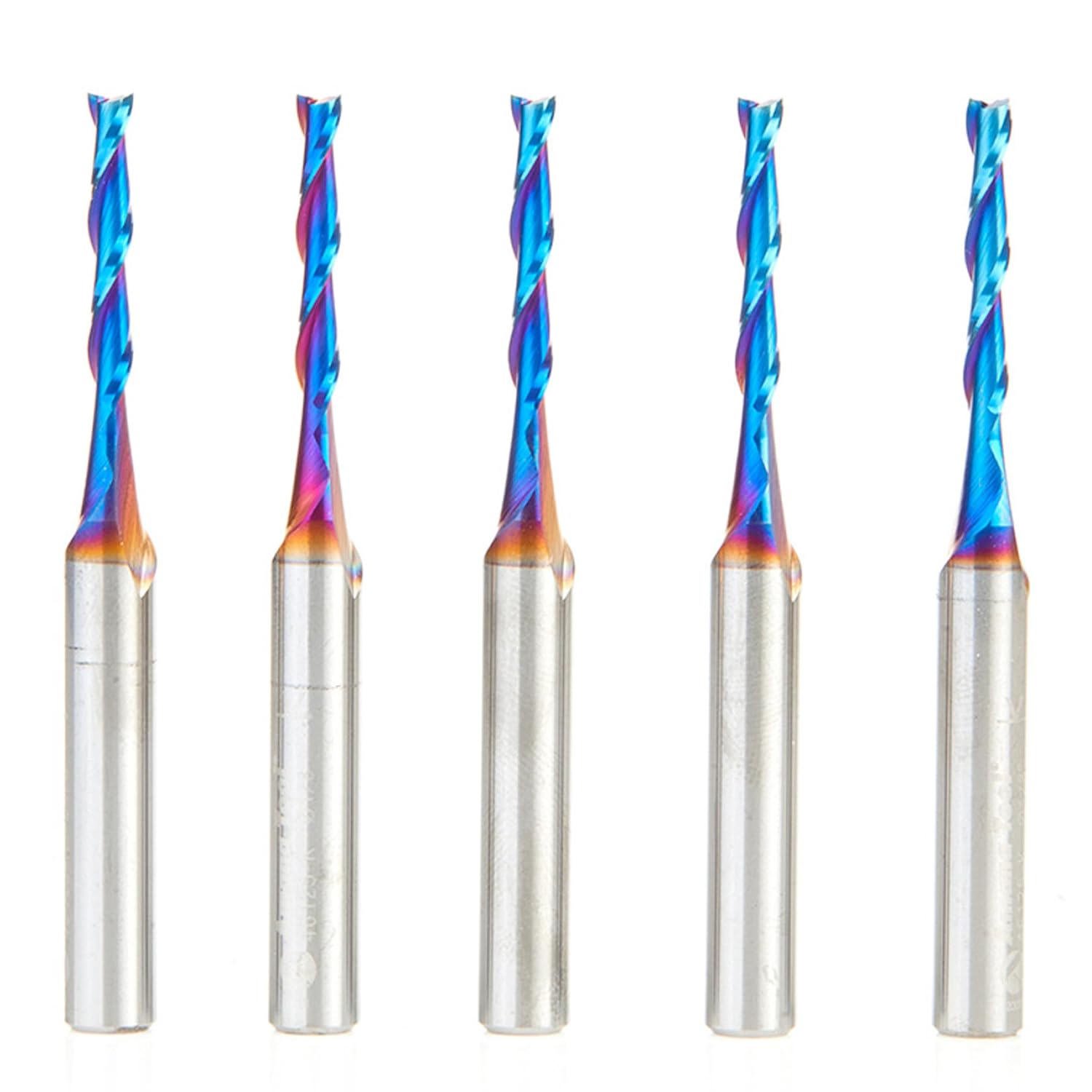 Amana Tool Spektra Extreme Tool Life Coated Solid Carbide Spiral Plunge Router Bit, 46125-K-5 5 Pack, 1/8 Dia x 13/16 CH x 1/4 Shank 2-1/2 Inch Long Up-Cut