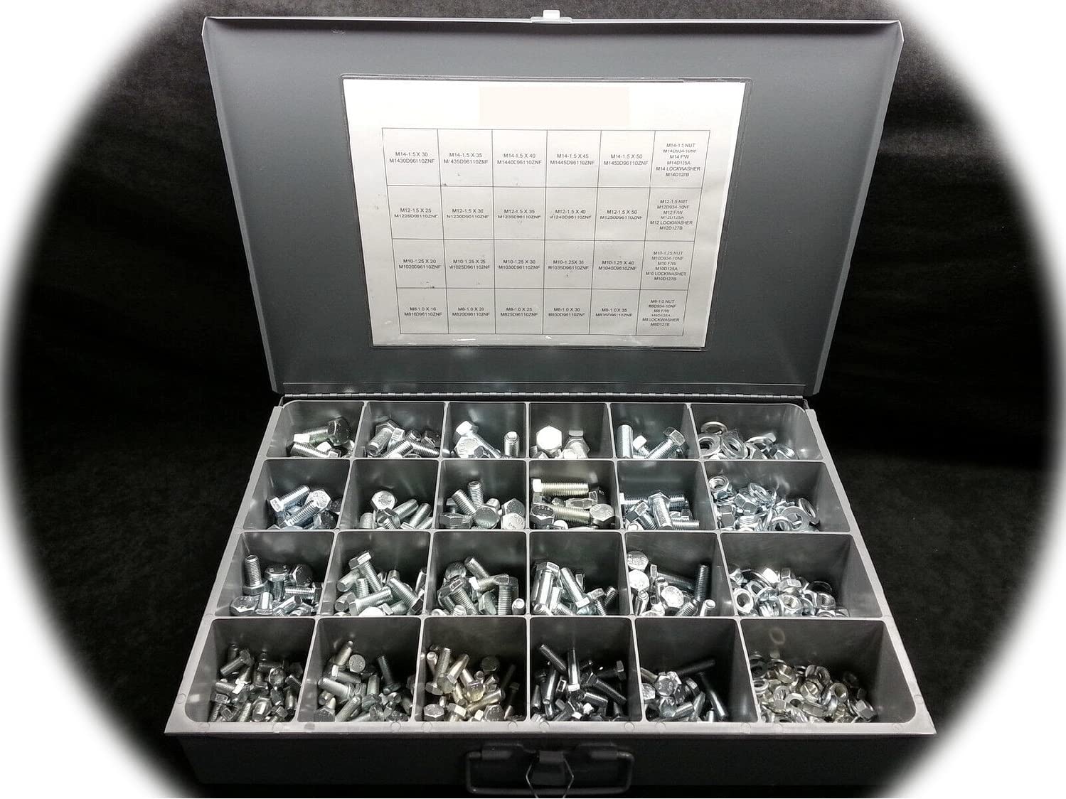 Fine Thread Metric 10.9 Bolt Assortment with Nuts & Washers M8 M10 M12 M14 950pc Hardware Fastener Kit Set RV9508S