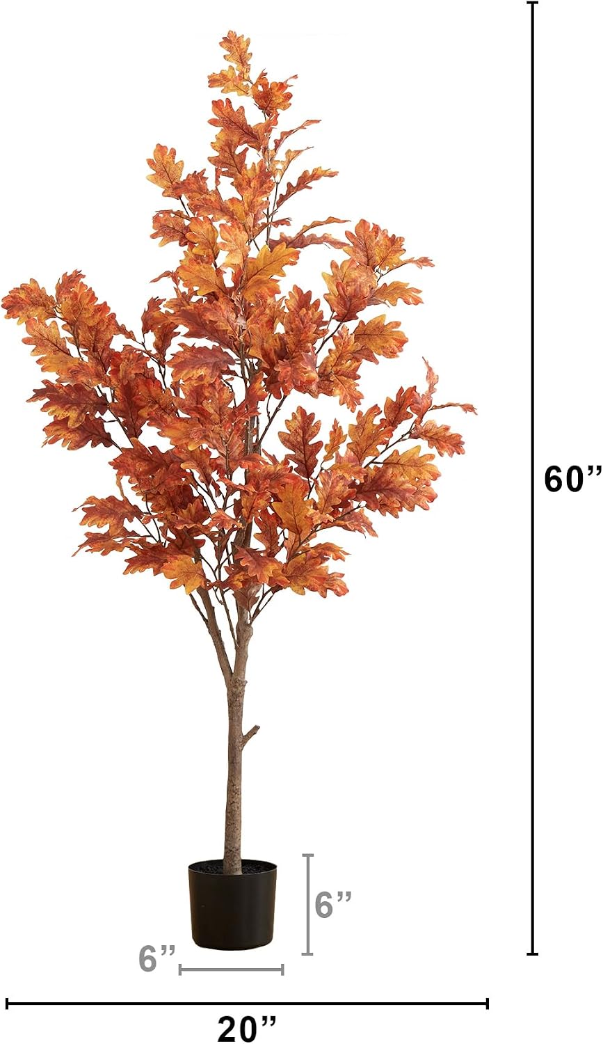 Nearly Natural 5ft. Autumn Oak Artificial Fall Tree