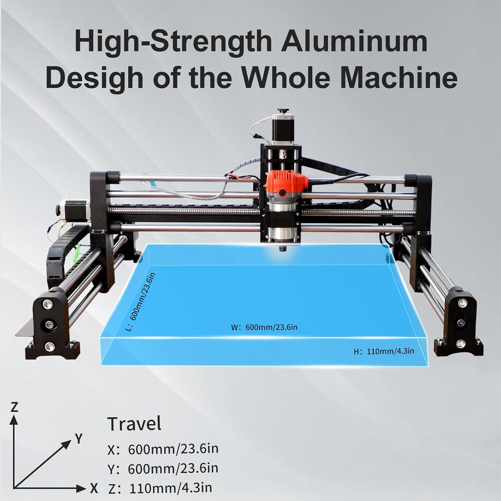 Upgraded CNC Router Machine,3-Axis Grbl Conrol Milling Machine for Wood Acrylic Aluminum,Engraving Milling Machine for Wood Aluminum Cutting to Linear Rails (Style - A, 23.6in)