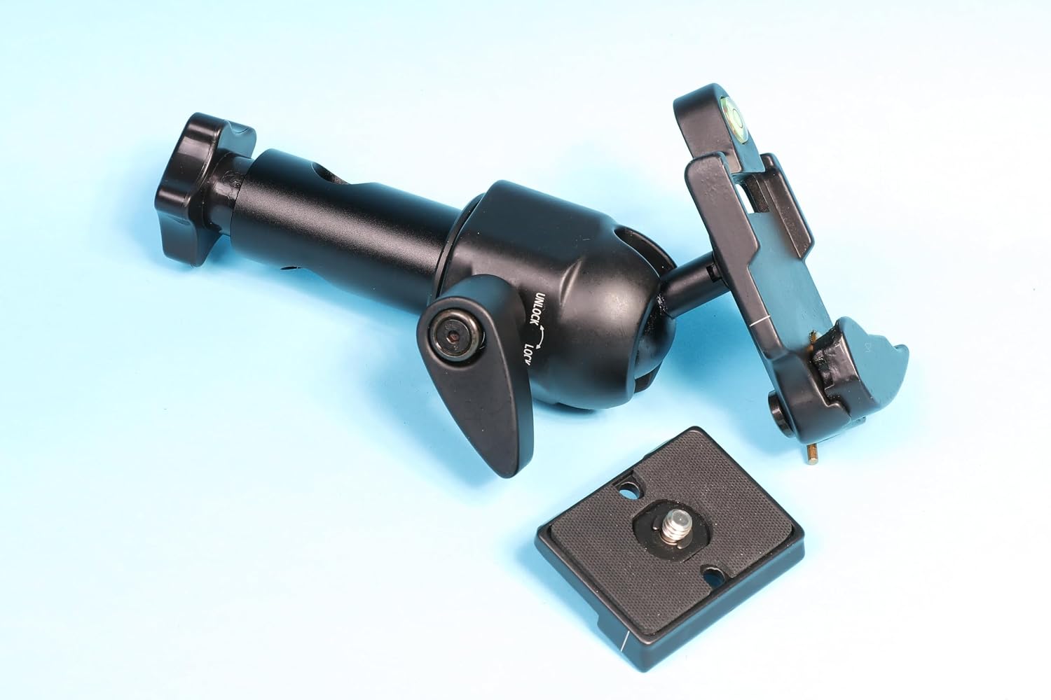Hammers Height Adjustable Benchtop Spotting Scope Stand Mount with 5/8' Stainless Steel Pole Bench Mount Plate Crossbar Swivel Ball Head