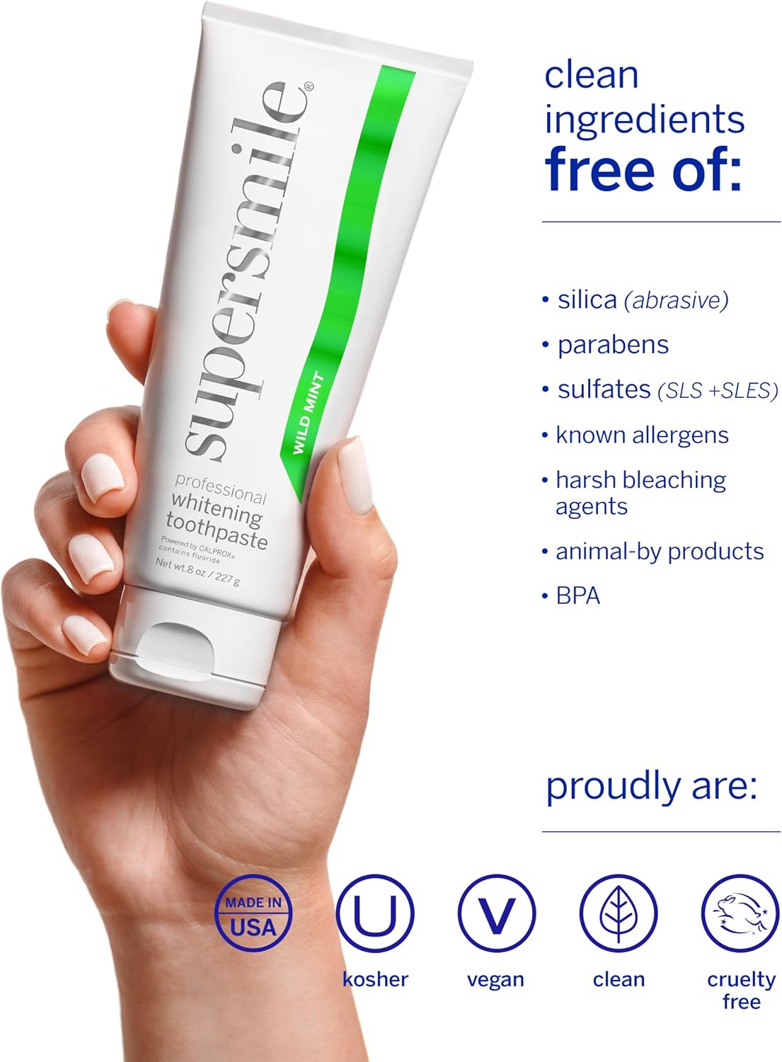 Supersmile Whitening Toothpaste - Wild Mint Flavor - Pack of 2-8oz Tubes