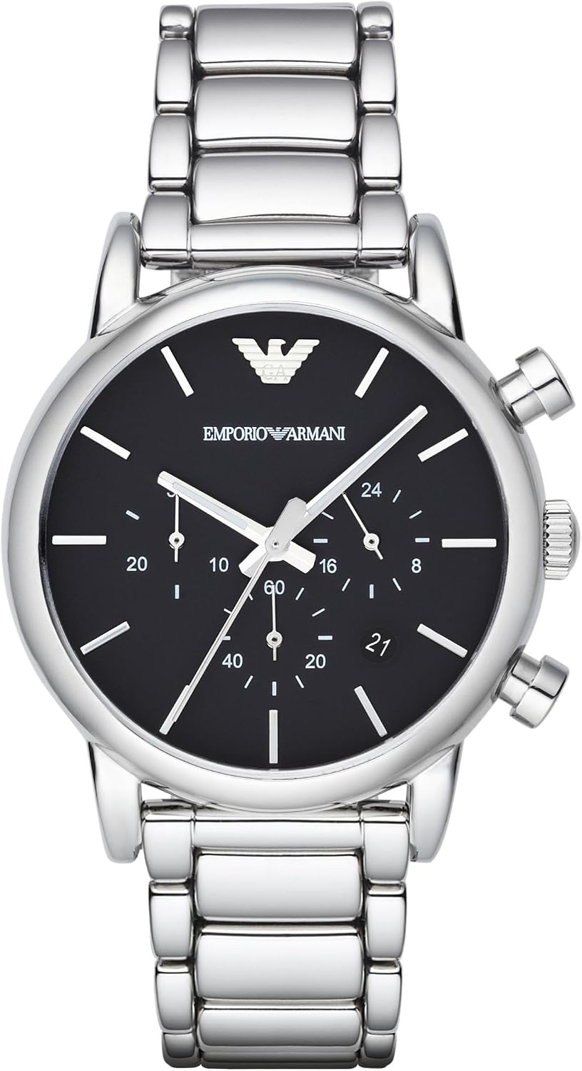 Emporio Armani Men's Three Hand, Automatic or Chronograph Watch with Stainless Steel or Leather Band