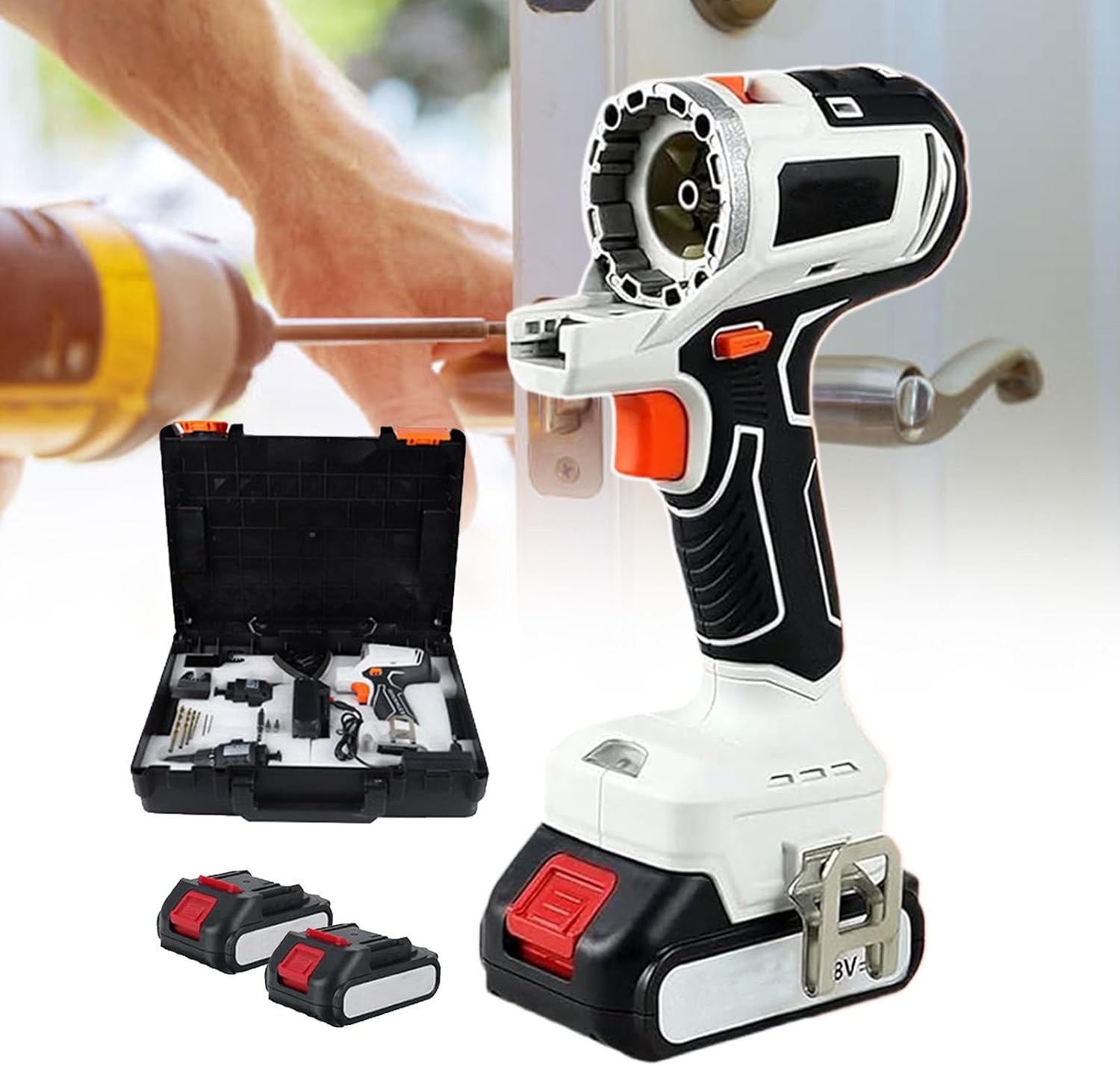 Power Tool Combination Kit, Cordless Power Tool Set, Suitable for Home Improvement, Furniture Repair, Woodworking Tool Kit