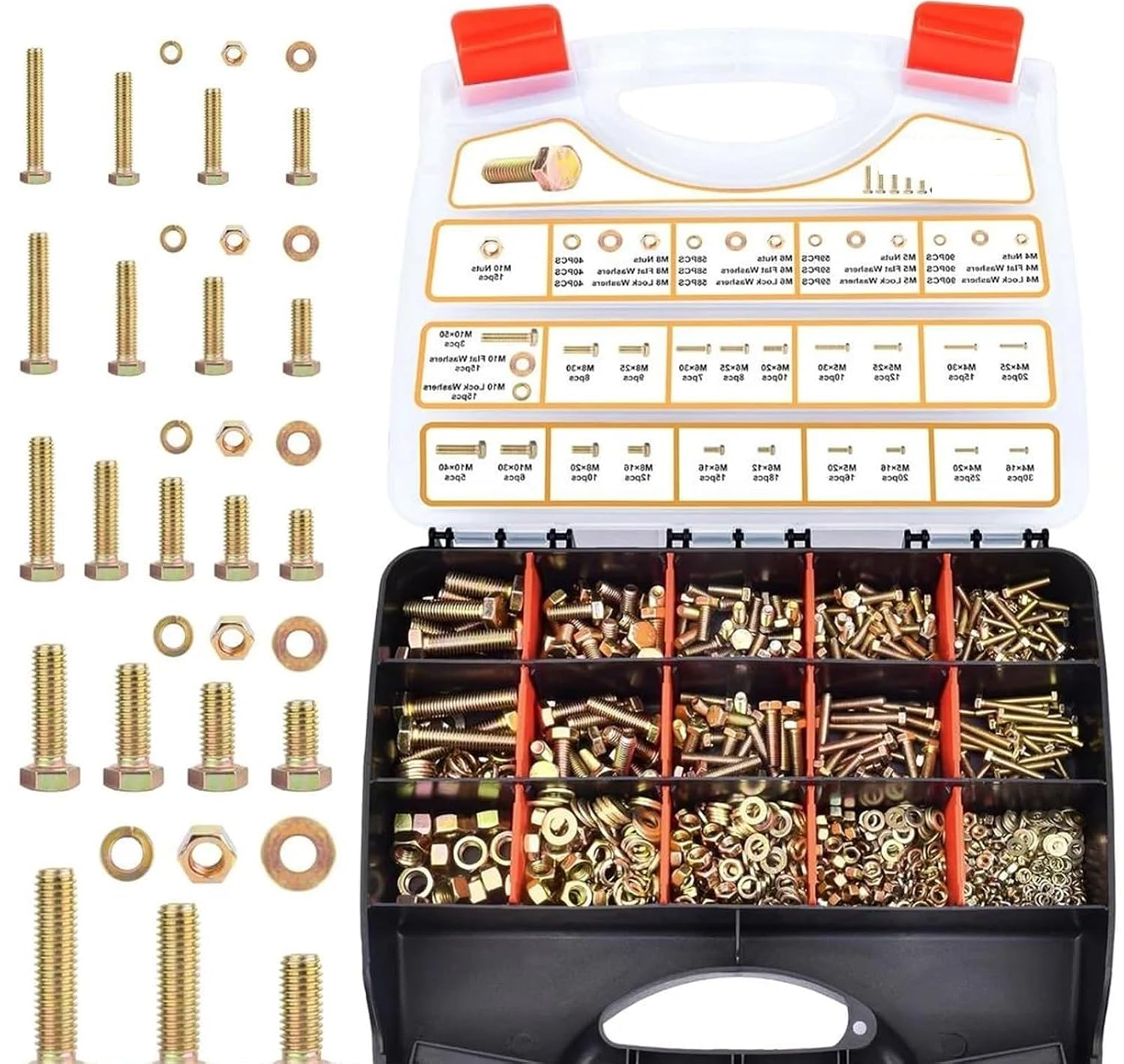 Nut & Bolt Sets 1045PCS Grade 8. Zinc Plated Heavy Duty Metric Bolt and Nut Assembly