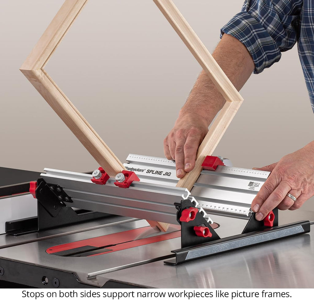 Woodpeckers Spline Jig, Router Table & Table Saw Jig for Dovetails & Miter Joints, Makes Joinery Strong & Attractive, Made in USA