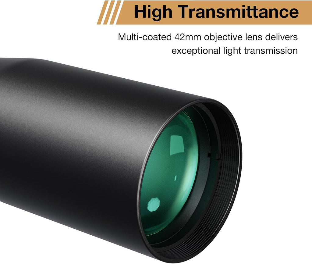 DISCOVERYOPT LHT 4.5-18X42SFIR Rifle Scope - First Focal Plane 30mm Tube, Red Illumination (6 Levels), 1/4 MOA Reticle, Waterproof & Fogproof, Lightweight for Close-Range Hunting