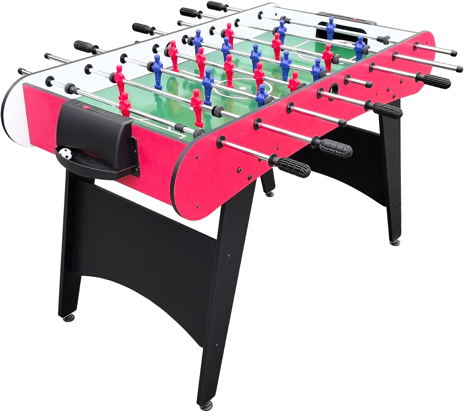 48'' Soccer Table, Large Size Foosball Game Table for Adult, Football Table with Cup Hloders & Sturdy Leg for Game Rooms & Parties, Red