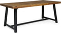 Christopher Knight Home Toby Outdoor Acacia Wood Dining Table, Sandblast Teak Finish and Black