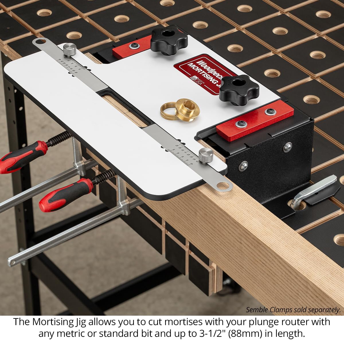 Woodpeckers Mortising Jig, Mortise + Tenon Jig, Easy to Cut Perfect Mortises With Your Plunge Router for Loose Tenon Joinery, Router Tool, USA-Made MJ-24