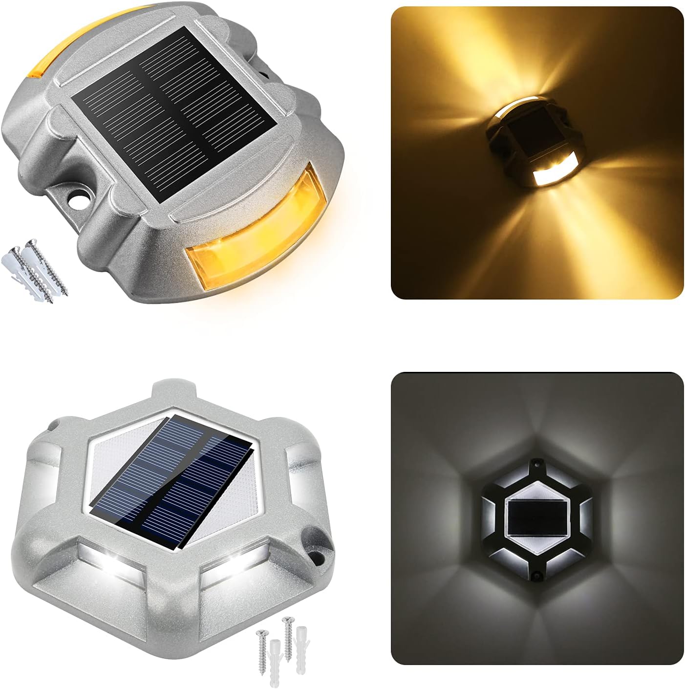 VOLISUN 24 Pack, Solar Driveway Dock Deck Lights