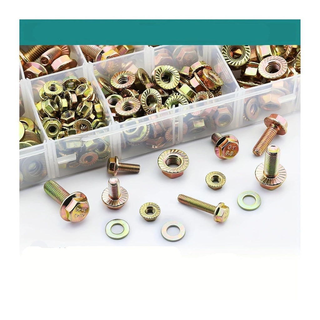 450 PCS M6 M8 M10 Hex Head Bolts, Nuts, Washers Set, 8. Grade Alloy Steel, Galvanized Metric Screws