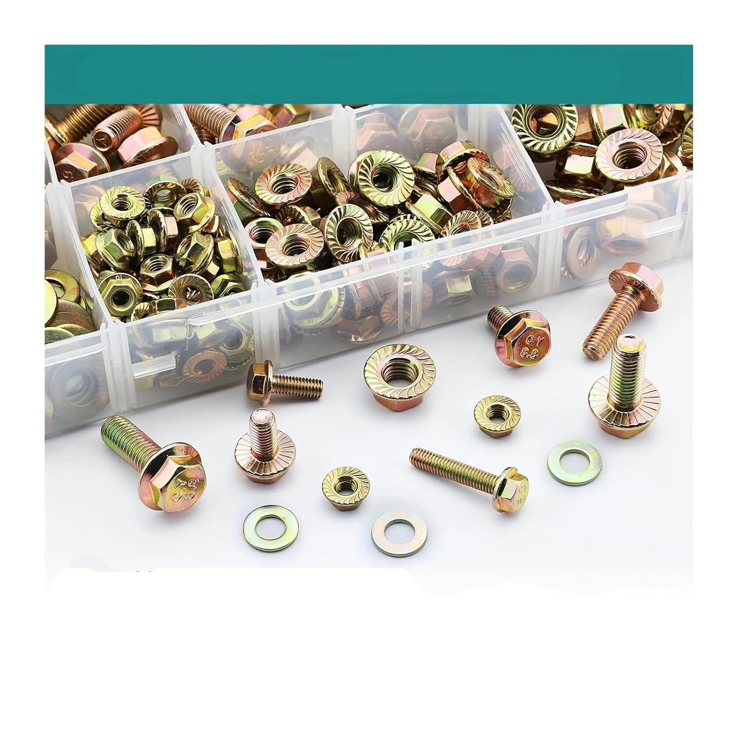 450 PCS M6 M8 M10 Hex Head Bolts, Nuts, Washers Set, 8. Grade Alloy Steel, Galvanized Metric Screws
