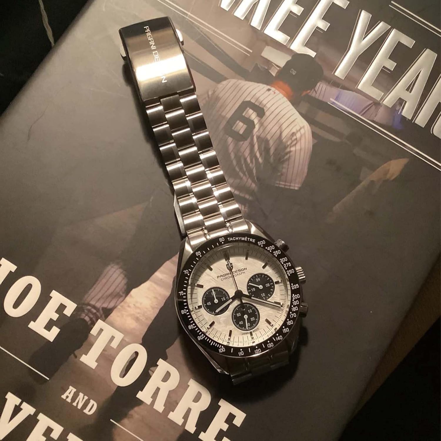 Pagani Design 1701 Men's Watch, Chronograph, VK63 Japanese Quartz Movement, Stainless Steel Bracelet, Water Resistant to 330 Feet (100 Meters), Sapphire Glass Wristwatch.
