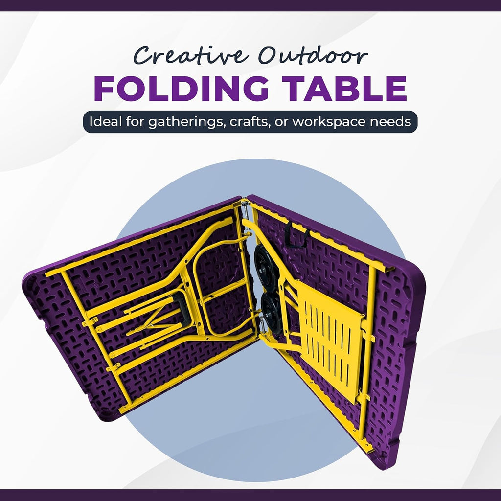Creative Outdoor Distributor The Rolling Table Sport Edition - Portable Folding Table - (72'L x 29.3'W x 29.1'H)