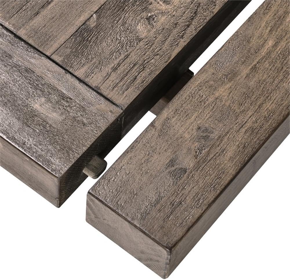 Kosas Home Quincy Reclaimed Pine Wood Extension Dining Table in Weathered Brown