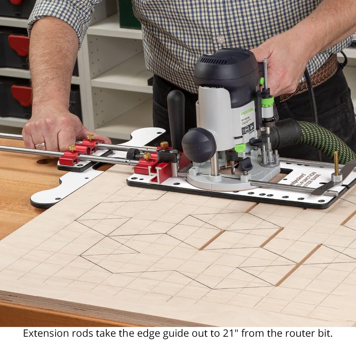 Woodpeckers Multi-Function Router Base, 10mm & 1/4 Inch Guide Rods, Add Precision And Versatility To Your Router