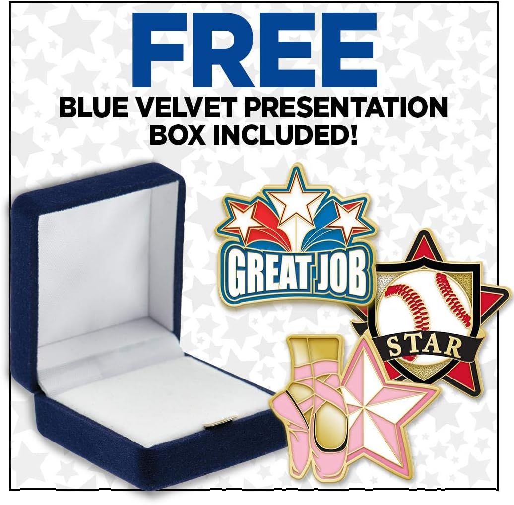 Crown Awards Commitment to Customers Pins, Commitment to Customers Pin with Blue Velvet Presentation Case, Prime