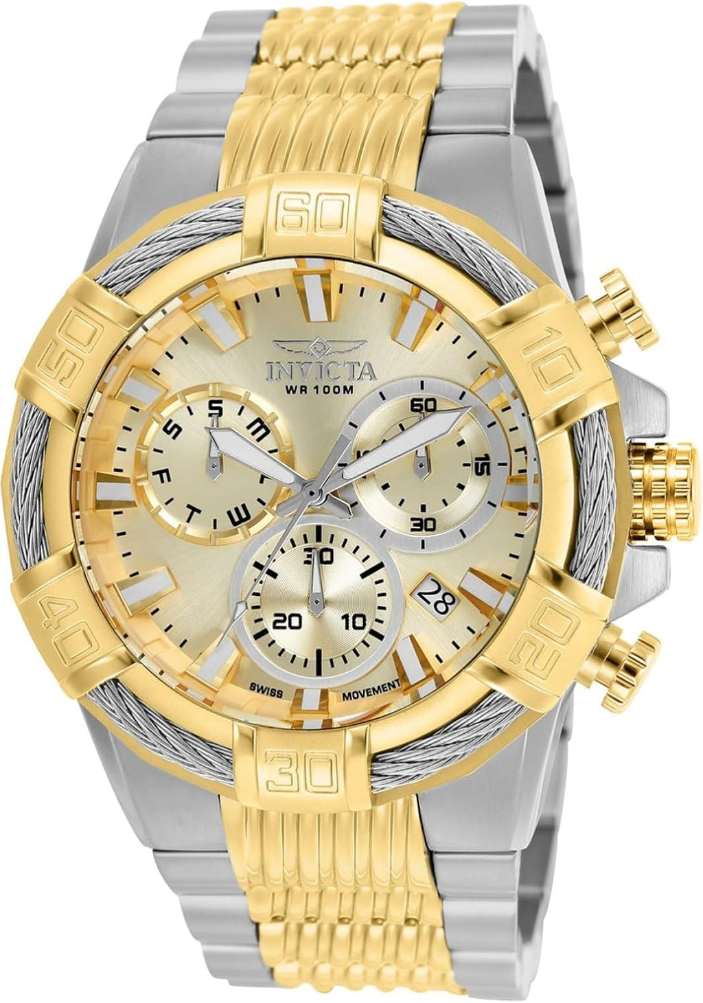 Invicta Men's Bolt Quartz Watch with Two-Tone-Stainless-Steel Strap, 16