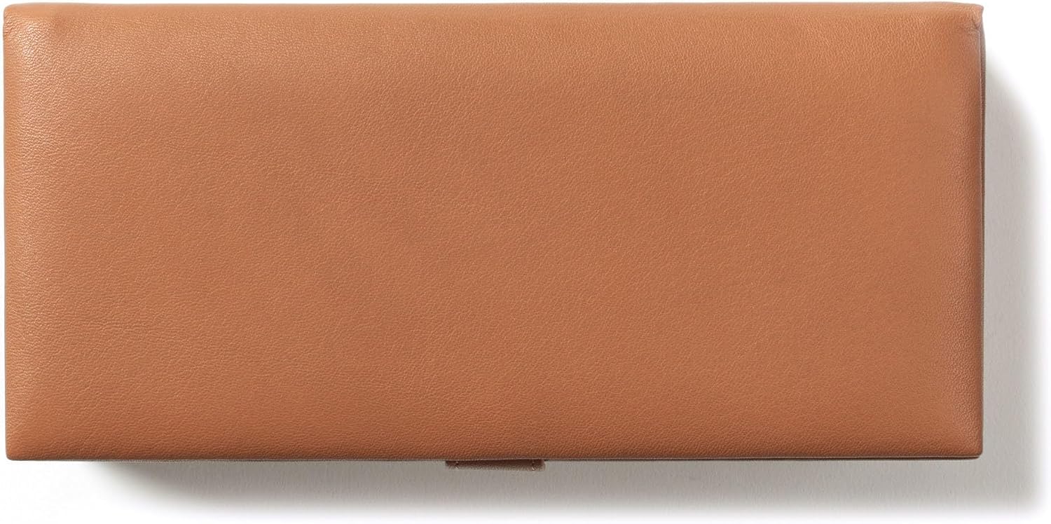 Leatherology Cognac Watch & Bracelet Box – Full Grain Leather Jewelry Organizer with 4 Microsuede-Lined Compartments, Removable Cushions & Snap Closure – Storage for Watches and Accessories