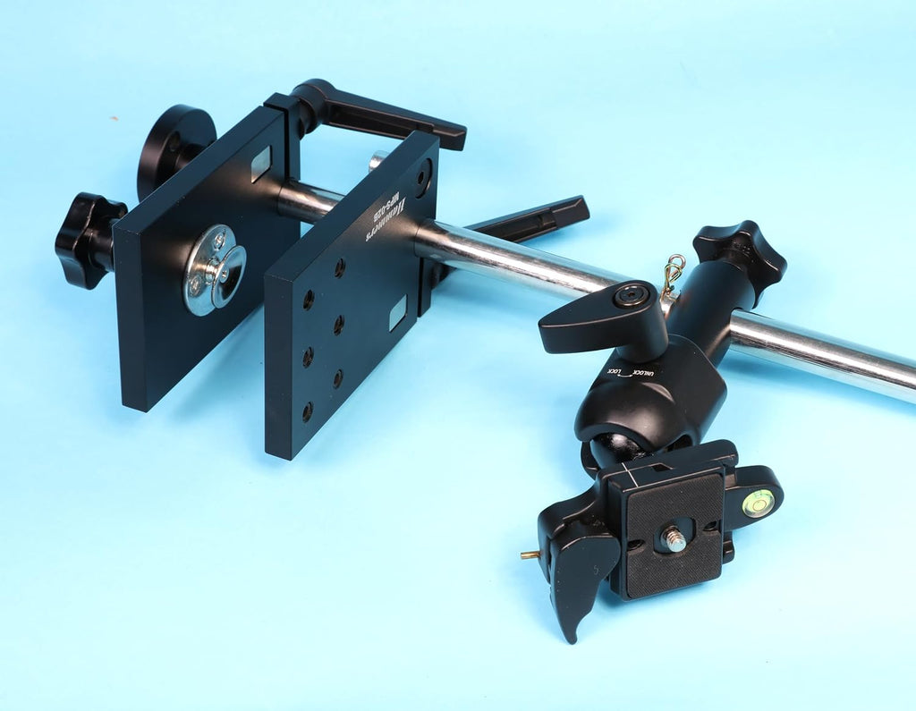 Hammers Height Adjustable Prone Benchtop Standing Bullseye 5/8' Stainless Steel Pole Competition Spotting Scope Stand with Bench Mount Plate Crossbar Swivel Ball Head Tripod Base