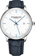 Stuhrling Original Men's Watch Dress Watch 40mm, Ultra Slim Mens Watch Leather Strap, Quartz Analog Men's Wrist Watch, Classic Minimalist Watch for Men