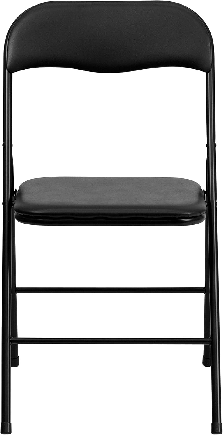 EMMA + OLIVER 5-Piece Multipurpose Folding Card Table and Chairs Set for 4 Players, Padded Top Portable Square Folding Table and Chairs Set, Black