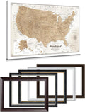 IPIC - Custom Canvas USA Map for Wall Decor, Push Pin Board Decor to Mark Travels, Personalized Artwork with Names and Message on, Oversize USA Travel Map Print for Home, Office, Study, and RV