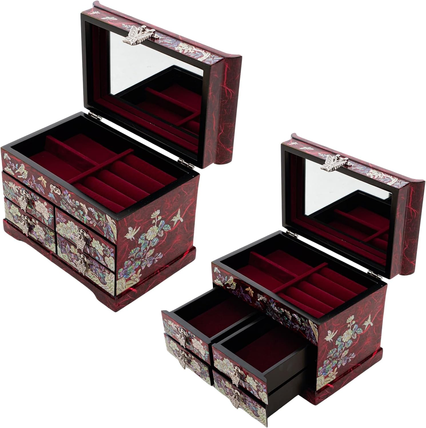 February Mountain Handcrafted Mother of Pearl Jewelry Box – Korean Traditional Design | Unique Keepsake Organizer for Women, Mom, Grandma | Gift for Christmas, Birthday, Anniversary