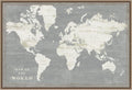 Amanti Art Framed Canvas Wall Art 23x33 Slate World Map by Sue Schlabach, Framed Wall Art Canvas, Maps Artwork, Traditional Decor, Large Poster Painting for Living Room, Bedroom, Bathroom, Kitchen,