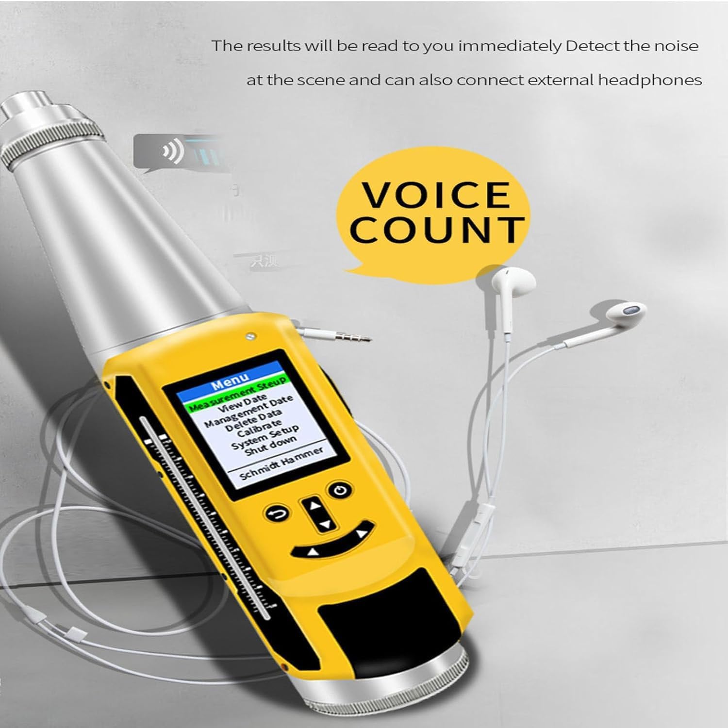 Portable Concrete Rebound Hammer Tester, Automatic Strength Resiliometer with Wireless Printe& Voice Broadcast, for Building Wall and Road Strength Testing Test Scope of 10-60Mpa