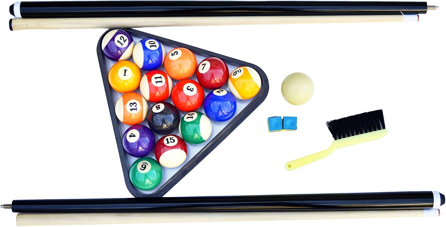 Hathaway Fairmont Folding Pool Table for Family & Home Use Includes Full Set of Billiard Balls, Cues, Chalk, Triangle and Carrying Bag, Portable Space-Saving Table