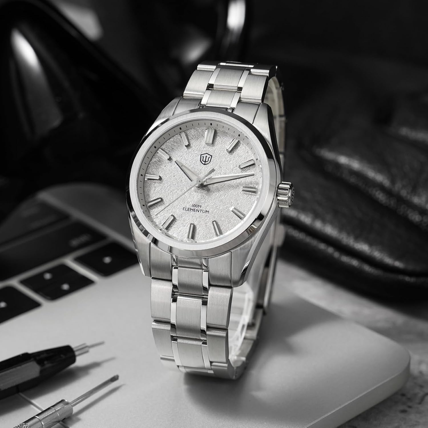 watchdives WD0003C Elementum Original Design Men Watch VH31 Sweep Second Quartz Watch 36mm Sapphire Crystal Luxury Wristwatch 100m Waterproof
