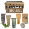 Mountain Escape - Premium Hotel Soaps & Toiletries Bulk Set with 1oz Travel Size Shampoo and Conditioner, Body Wash, Lotion, and 2 guest Soaps - Rental Ready Amenities Kit (120 Pieces)