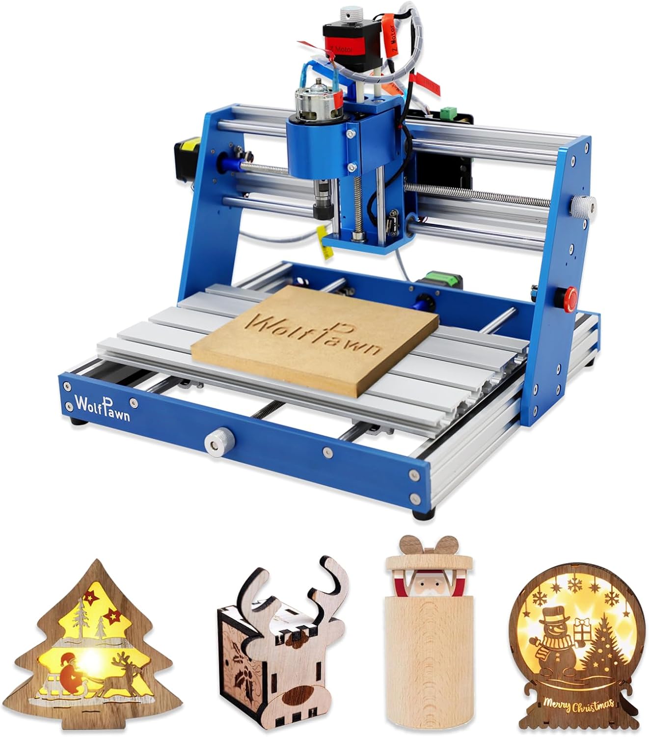 3018 CNC Machine All-Metal CNC Router Machine, with Emergency-Stop 3 Axis Plastic Acrylic PCB PVC Wood Carving Milling Engraving Machine, XYZ Working Area 300x180x60mm