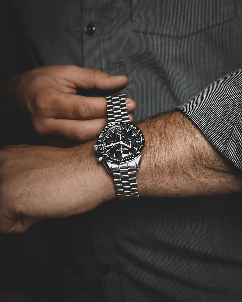 Pagani Design 1701 Men's Watch, Chronograph, VK63 Japanese Quartz Movement, Stainless Steel Bracelet, Water Resistant to 330 Feet (100 Meters), Sapphire Glass Wristwatch.