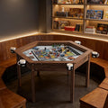 Board Game Table with Rotating Cup Holders for 6 Players, Hexagon Gaming and Dining Table with Removable Table Top & Non-Slip Play Mat, Multifunctional Table with for DND/Poker/Card Games