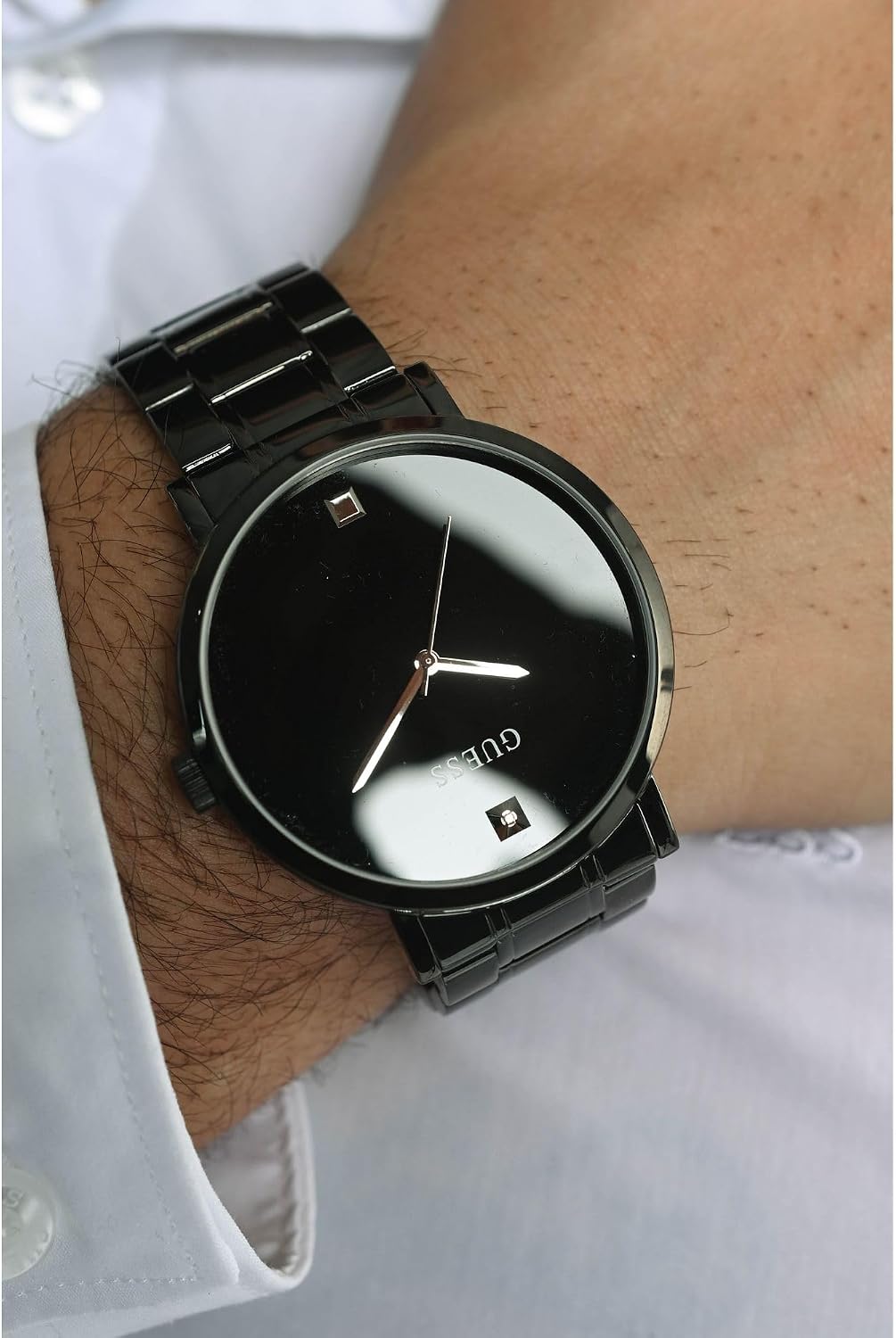 Guess Stainless Steel Genuine Diamond Dial Watch