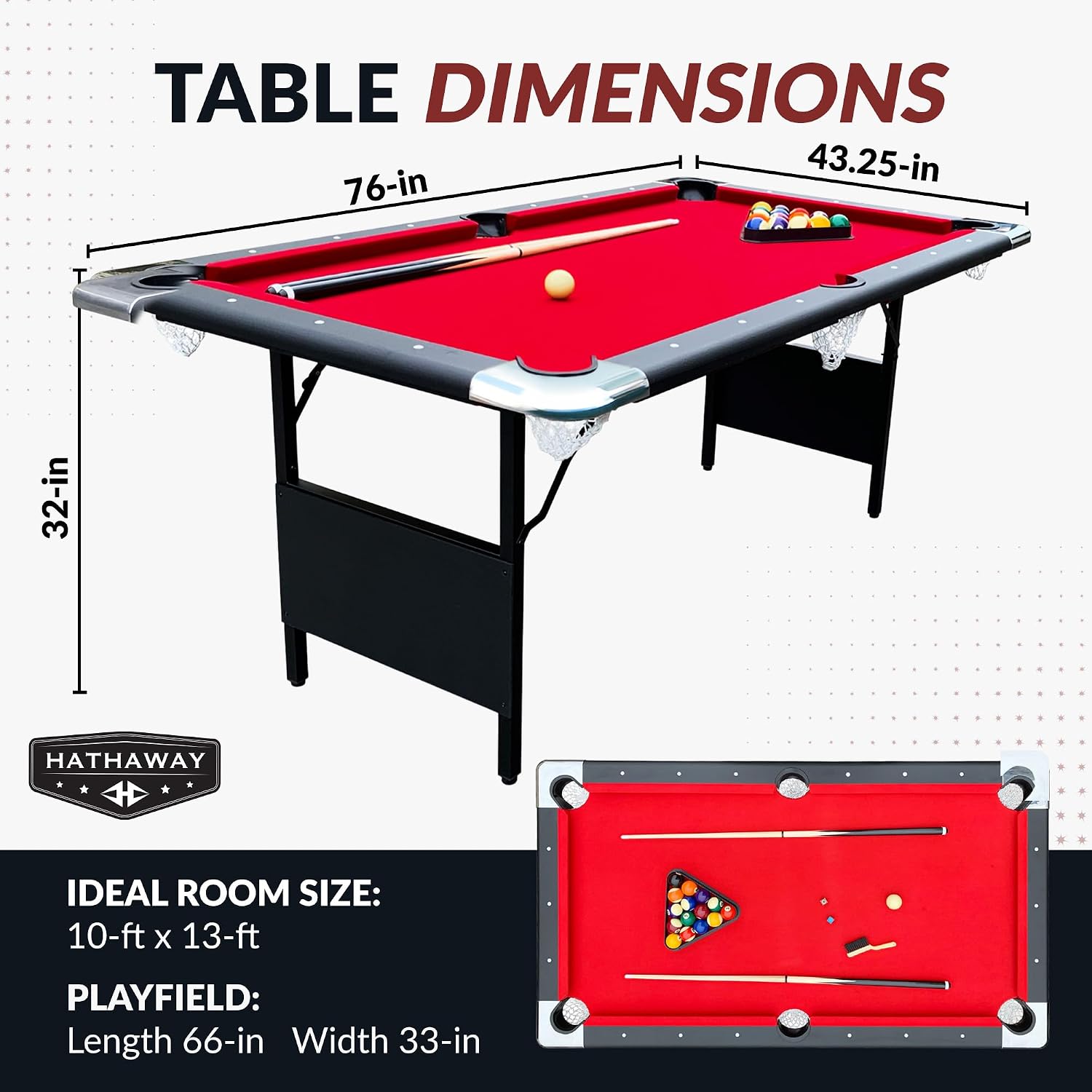 Hathaway Hathaway Fairmont Portable 6-Ft Pool & Billiard Table